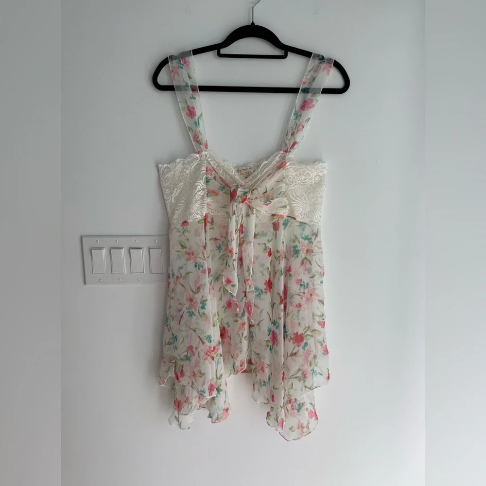 Vintage Victorias‎ Secret Gold Label Floral Lace Babydoll Slip Dress Women’s L